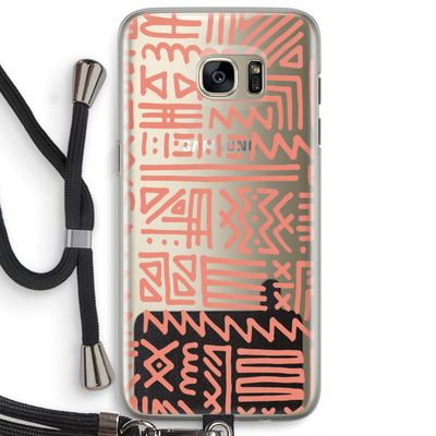 Marrakech Pink: Samsung Galaxy S7 Edge Transparant Hoesje met koord