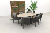 4 Seasons Bernini - Platinum / GI Edison 220 x 115 cm. tafel - ovale tuinset - thumbnail