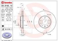 Remschijf BREMBO, Remschijftype: Binnen geventileerd, u.a. für Cadillac, Saab, Opel, Vauxhall