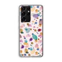 Terrazzo Memphis Pink: Samsung Galaxy S21 Ultra Transparant Hoesje