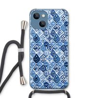 Blauw motief: iPhone 13 Transparant Hoesje met koord