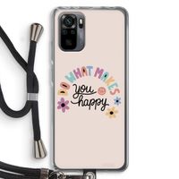 Happy days: Xiaomi Redmi Note 10 Pro Transparant Hoesje met koord