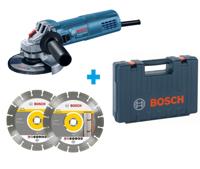 Bosch Blauw GWS 880 Professional Haakse slijper | 125mm | + 2 diamantschijven in koffer - 060139600B