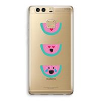 Smiley watermeloen: Huawei P9 Transparant Hoesje