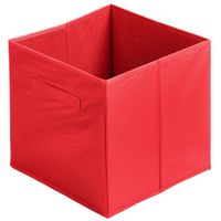 Urban Living Opbergmand/kastmand Square Box - karton/kunststof - 29 liter - rood - 31 x 31 x 31 cm   - - thumbnail