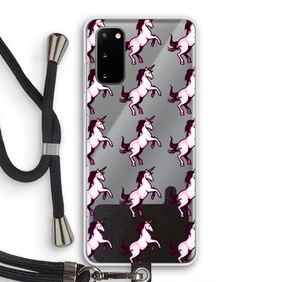 Musketon Unicorn: Samsung Galaxy S20 Transparant Hoesje met koord