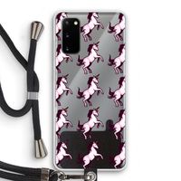 Musketon Unicorn: Samsung Galaxy S20 Transparant Hoesje met koord