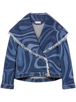 PUCCI veste en jean à imprimé abstrait - Bleu