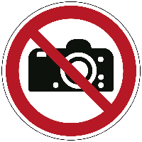 Fotograferen verboden - Ø 200 mm - Kunststof bord