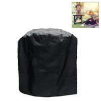 Outdoor anti-UV waterdicht stof-proof 210D Oxford doek BBQ cirkel beschermende tas houtskoolbarbecue Grill cover grootte: 58x77cm (zwart)