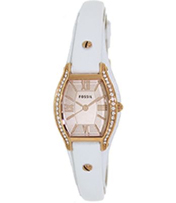 Horlogeband Fossil ES3289 Onderliggend Leder Wit 10mm