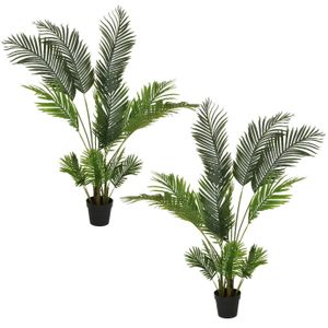 Set van 2x stuks groene Palm Areca/goudpalm kunstplanten 150 cm in pot