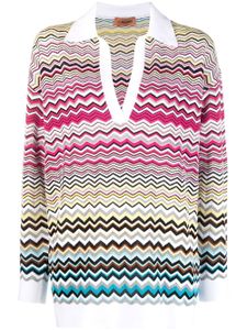 Missoni pull tressé à motif zigzag - Blanc