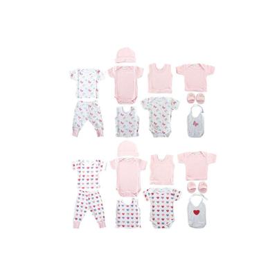 Kledingset DKD Home Decor Wit Roze (2 Stuks) Katoen 0-6 Maanden
