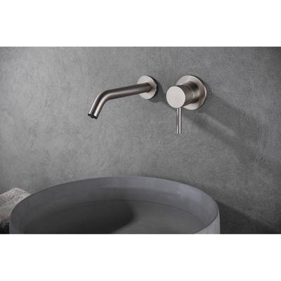 Wiesbaden Ribbd Eenhendel Wastafelkraan - Inbouw Compleet - Geborsteld Staal