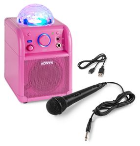 Vonyx SBS50P Karaokeset met microfoon, Bluetooth en lichteffect