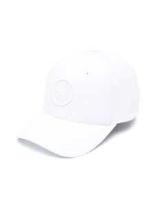 Stone Island Junior casquette à motif Compass - Blanc