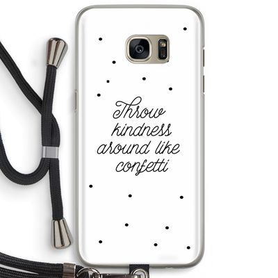 Confetti: Samsung Galaxy S7 Edge Transparant Hoesje met koord