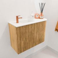 Toiletmeubel Mondiaz Joya | 61.6 cm | Meubelkleur Oak | Faye wastafel Talc Links | 1 kraangat Toiletmeubel Mondiaz Joya | 61.6 cm | Meubelkleur Oak | Faye wastafel Talc Links | 1 kraangat