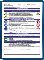 Durable Zichtpaneel | polypropyleen met profielframe | donkerblauw DIN A4 | reflexie-arm | 5 stuks in zak - 560607 560607