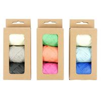 Lint raffia assorti oranje groen roze | 6 stuks