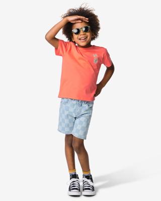 HEMA Kindershort regular fit blokken blauw (blauw)