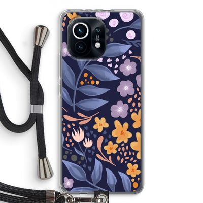 Flowers with blue leaves: Xiaomi Mi 11 Transparant Hoesje met koord