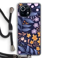 Flowers with blue leaves: Xiaomi Mi 11 Transparant Hoesje met koord