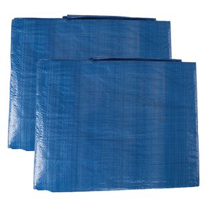 Afdekzeil/dekzeil - 2x - blauw - waterdicht - kunststof 65 gr/m2 - 240 x 300 cm