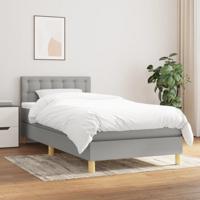 Boxspring met matras stof lichtgrijs 90x190 cm