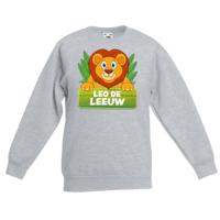Dieren sweater - Leo de leeuw - grijs - kinderen - trui - leeuwentrui - kindertrui Dieren sweater - Leo de leeuw - grijs - kinderen - trui - leeuwentrui - kindertrui