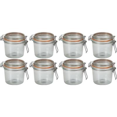 Voorraad/weckpot - 8x - transparant - glas - 10 x 8,5 cm - 350 ml - Le Parfait