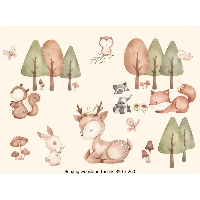 Designed4Kids wandvullend behang kinderkamer woodland friends-350 x 260 cm