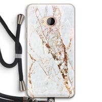 Goud marmer: HTC U Play Transparant Hoesje met koord