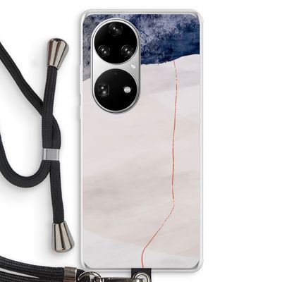 Stone White: Huawei P50 Pro Transparant Hoesje met koord