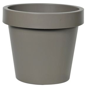 Plantenpot/bloempot - kunststof - taupe/bruin - Tuin buiten - D20 x H18 cm