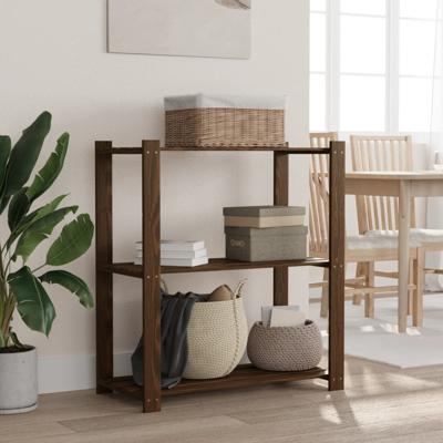 VidaXL Opbergrek 3-laags 80x38x90 cm massief grenenhout bruin