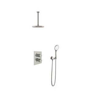 Hotbath Get Together IBS2A Regendoucheset inbouw - 30cm plafondarm - 20cm ronde hoofddouche - 3 standen handdouche - geborsteld nikkel IBS2AGN13