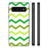 Samsung Galaxy S10 Bumper Case Zigzag Groen