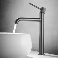 Zwarte Wastafelkraan | Messing | Enkele Handgreep - Modern & Elegant Zwarte Wastafelkraan | Messing | Enkele Handgreep - Modern & Elegant