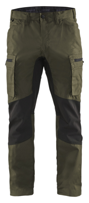 Blåkläder Service werkbroek met stretch 14591845 | Groen/Zwart | Maat 46 - 7330509645963