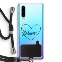 Forever heart black: Huawei P30 Transparant Hoesje met koord
