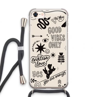 Good vibes: iPhone 8 Transparant Hoesje met koord