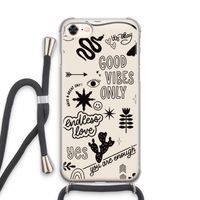 Good vibes: iPhone 8 Transparant Hoesje met koord