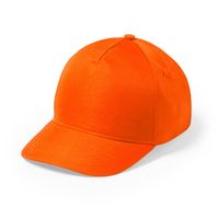Oranje 5-panel baseballcap voor volwassenen - Verkleedhoofddeksels - thumbnail