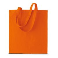 Basic katoenen schoudertasje in het oranje 38 x 42 cm - Schoudertas - thumbnail