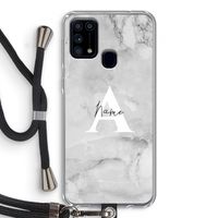 Ivory Marble: Samsung Galaxy M31 Transparant Hoesje met koord Ivory Marble: Samsung Galaxy M31 Transparant Hoesje met koord