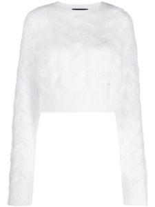 DSQUARED2 pull en mohair mélangé à effet brossé - Blanc