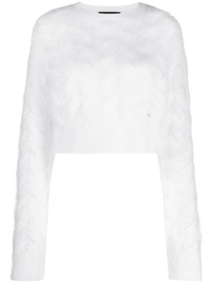 DSQUARED2 pull en mohair mélangé à effet brossé - Blanc