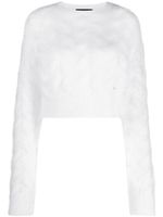 DSQUARED2 pull en mohair mélangé à effet brossé - Blanc